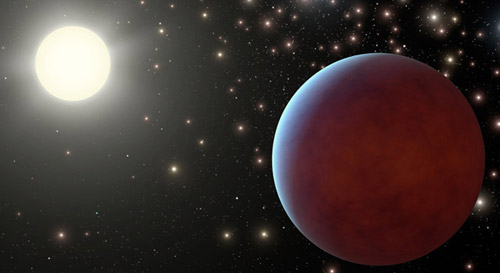 artist's impression of a planet in a cluster
