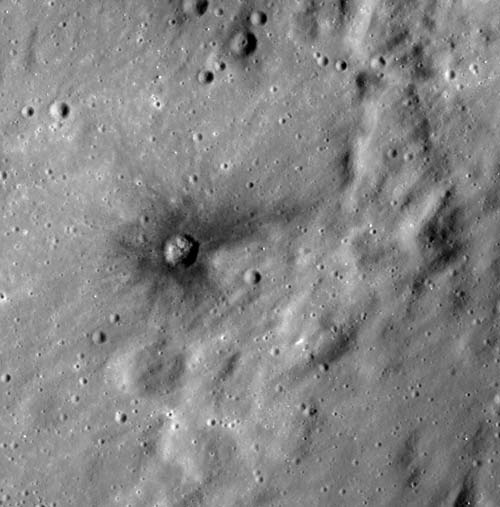 A small dark halo crater on the ejecta of Censorinus A crater on the Moon.