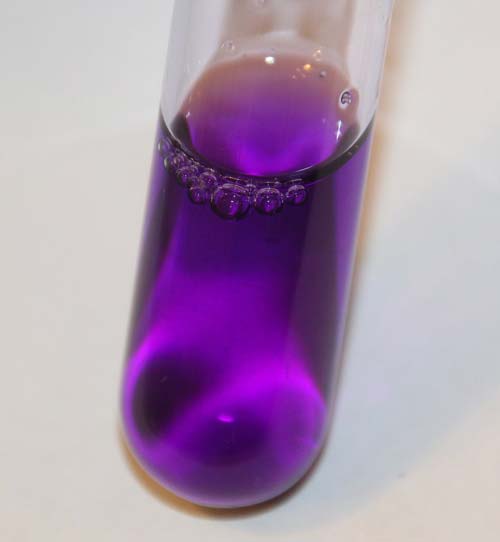 Gentian violet in aqueous solution.