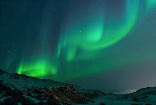 Aurora associated with a geomagnetic storm.