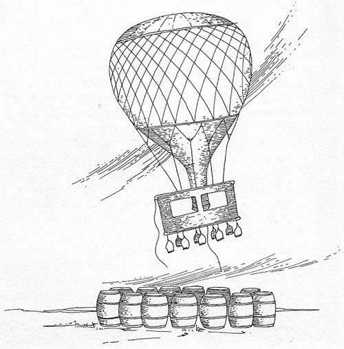 Hans Pfaal, hero of a story by Edgar Allen Poe, fled from the Earth in a homemade balloon because he was heavily in debt. He took off from Rotterdam, carrying an air condenser so he could breathe the rarefied air in space.