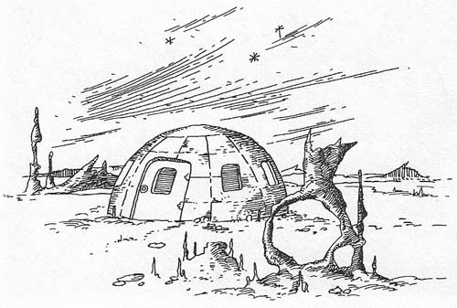 In his novel Auf zwei Planeten, Lasswitz reasoned that if Martians were more intelligent, they – not Earthmen – would be the first to venture from planet to planet. Consequently, his travleres flew from Mars to Earth, where they set up a base at the North Pole.