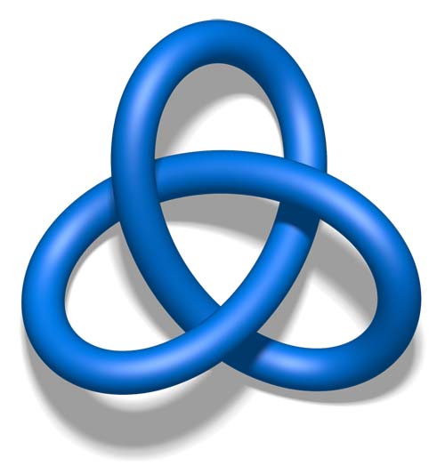 A trefoil knot is homeomorphic to a solid torus, but not isotopic in R3.