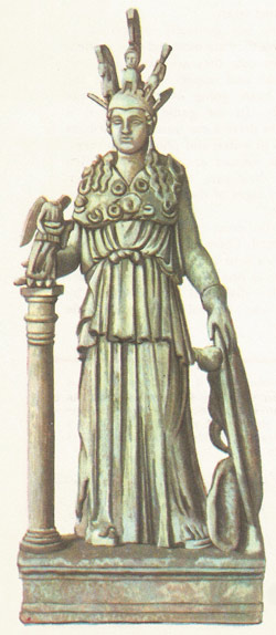Marble copy of Pheidias' famous statue of Athena, which was in the Parthenon