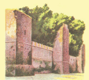 Part of the great wall which Aurelian built around Rome