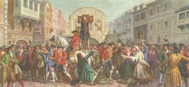 Defoe in the pillory after the publication of 'The Shortest Way with Dissenters'.