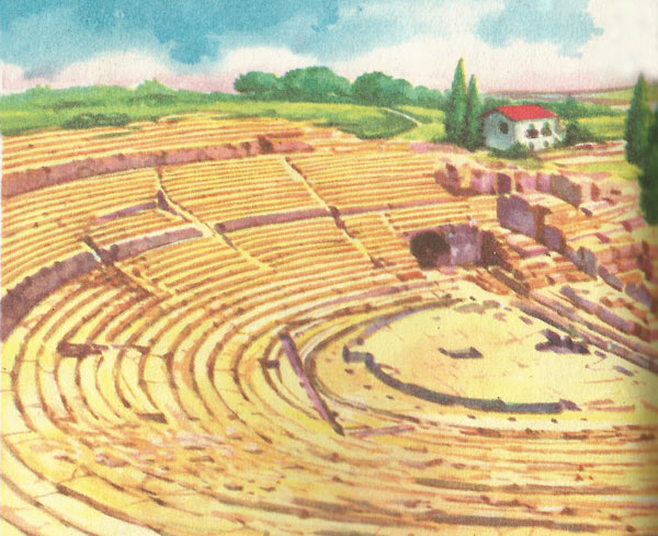 The Greek theater at Syracuse, one of the largest theaters of the ancient world