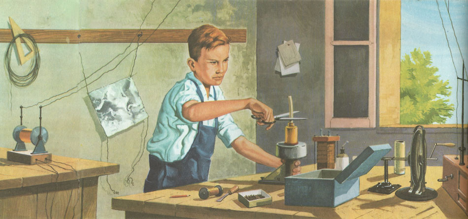 Marconi experimenting as a boy