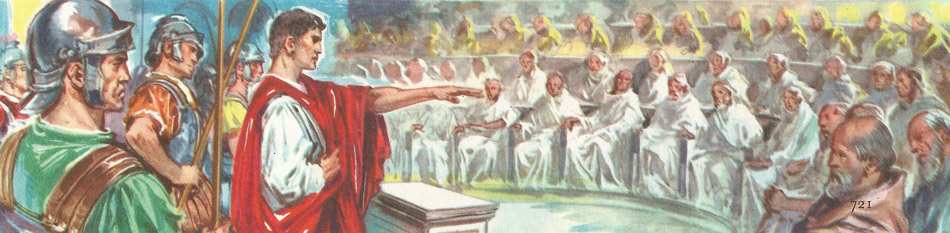 Octavian addressing the Senate