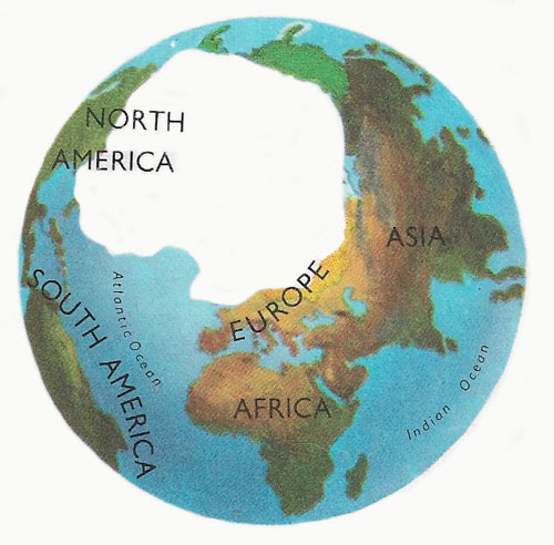 The extent of the ice sheets during the coldest period of the Pleistocene Ice Age