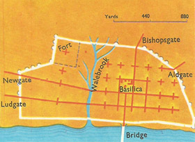 The street plan of Roman London shows how Romans planned cities.