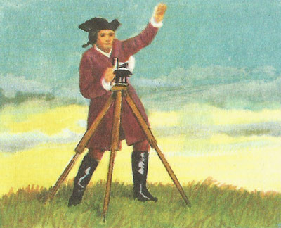 The young Washington started making surveys at the age of fourteen