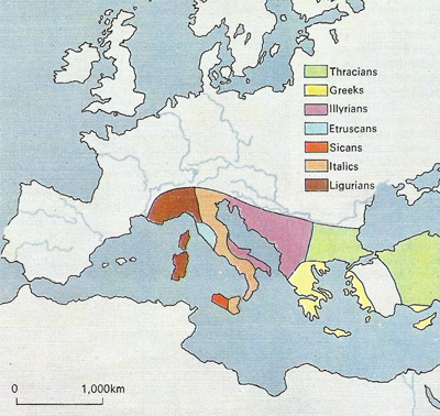 Regions occupied by various peoples who worked iron ore