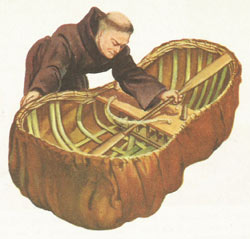 Celtic missionary and his coracle