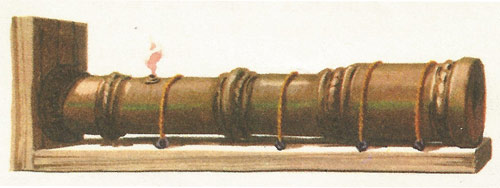 In the early part of the fourteenth century men began to use a tube instead of a bucket. These were the first real 'cannons'