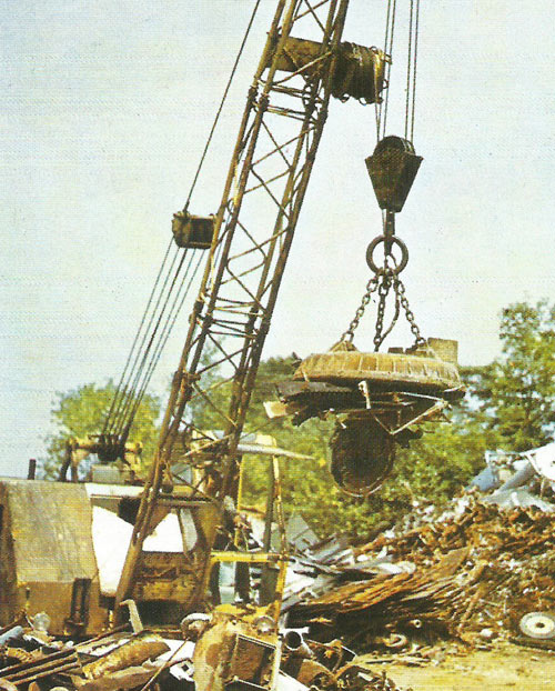 Electromagnet in a scrapyard