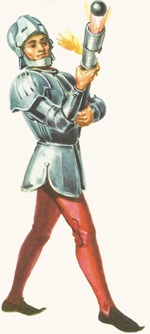 Hand gunner in the 15th century