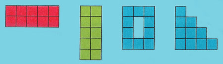 Some possible shapes made from 10 squares