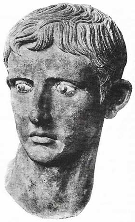 Augustus bronze head