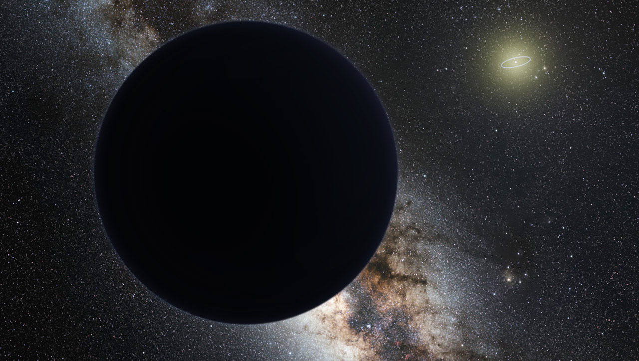 Artist's visualization of a hypothetical ninth planet in the Solar System.