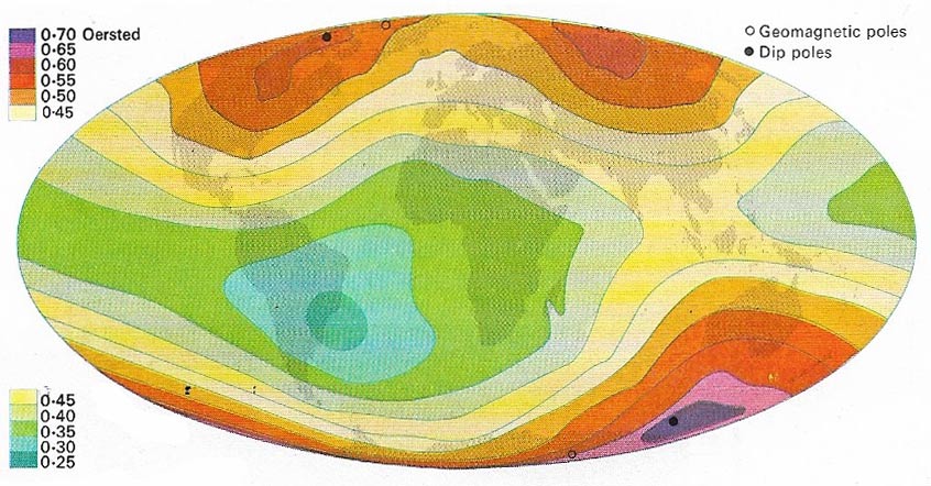 geomagnetic field intensity