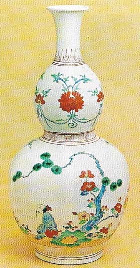 Porcelain was exported via the Dutch from 1650 onwards. Enamemmed wares like this Kakiemon vase of the late 17th century inspired Meissen, while blue and white wares influenced earthenware design in Delft and elsewhere.