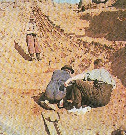 An Anglo-Saxon ship found at Sutton Hoo, Suffolk, in 1939, was the cenotaph or memorial of a great king, and contained much glorious jewellery and many domestic utensils