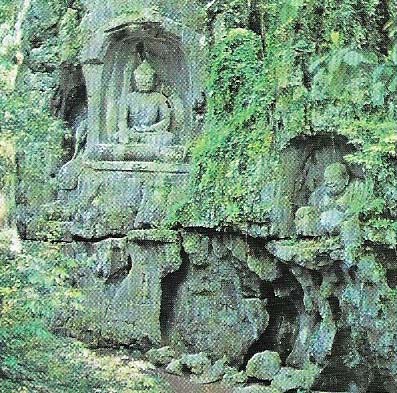 Rock-carved Buddhist temple