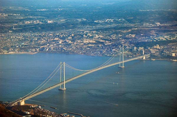 The Akashi Bridge in Kobe, Japan