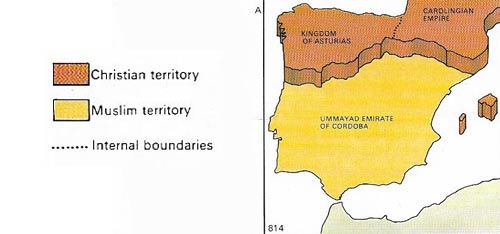 Boundaries between Christian and Muslim Spain