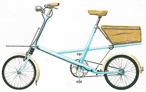 The Moulton bicycle, produced in the UK in 1962, had small wheels, rubber suspension, and a low center of gravity.