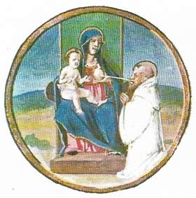 This miniature of St Bernard of Clairvaux being nourished by milk from the breast of the Virgin Mary is taken from a 15th-century Venetian Cistercian breviary.