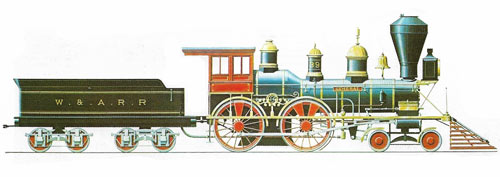 The General, built for the Western and Atlantic Railroad in 1855, typifies the engines that opened up America's West.