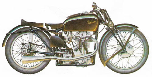 Velocette KTT (1949) resulted from the firm's considerable racing success in the 1930s.