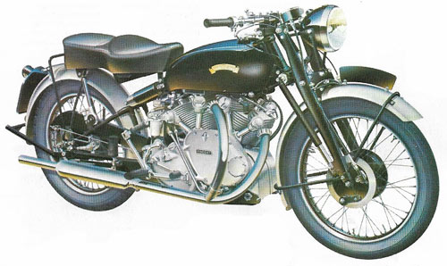 Vincent Rapide (Series C, 1950) was based on a 998 cc machine of 1937.