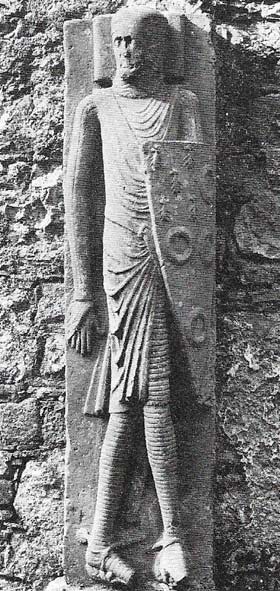 The Normans defeated the native Irish armies, at first, both by superior tactics and by better weapons and armor. This superiority is epitomized in the splendid effigy of a knight at Kilfane, County Kilkenny, shown here.