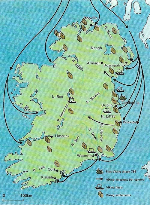 The many Viking descents upon Ireland began in the fateful year of 795.