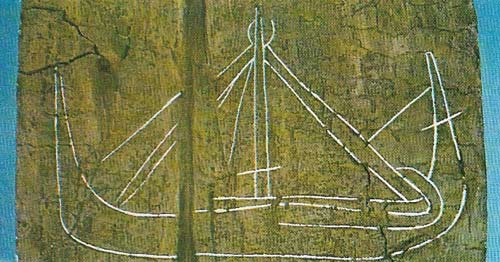 A ship drawn on wood, dating from about 1100, was discovered during excavations in Dublin. Showing clear Viking influence, it offers a rare insight into the typeof vessel used by traders of the period.