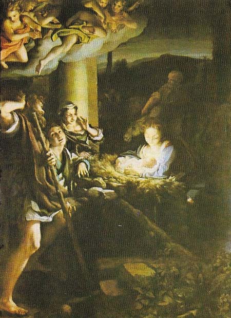 Correggio's 'Adoration of the Shepherds' is the outstanding example of the artist's illusionistic painting of light..