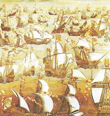 Of the 130 ships of the Armada, only about 50 were designed as fighting craft. The rest carried equipment for the invasion. The galleons themselves were taller and less manoeuvrable than the English ships.