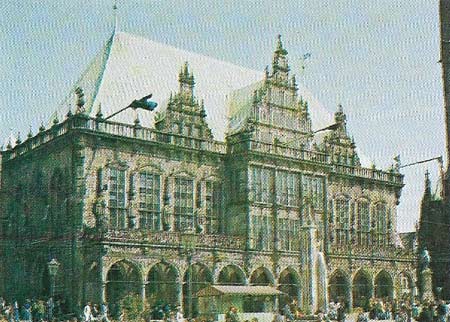 Bremen Rathaus was built in the 15th century and is mainly Gothic in style.