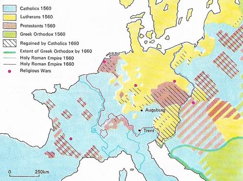 The Counter-Reformation in the century following the Council of Trent won back much of the territory lost to Protestantism.
