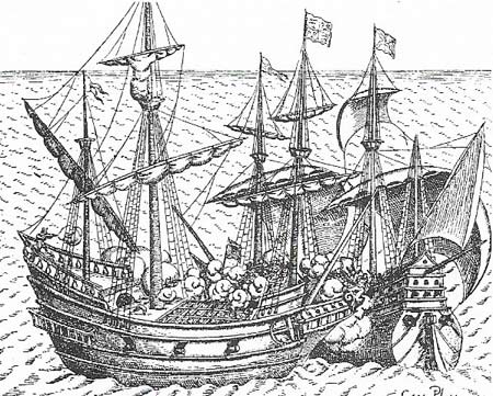 Francis Drake captured a Spanish ship in March 1579 in the Pacific Ocean, in the course of his voyage round the world, and thereby ensured the financial success of his trip.