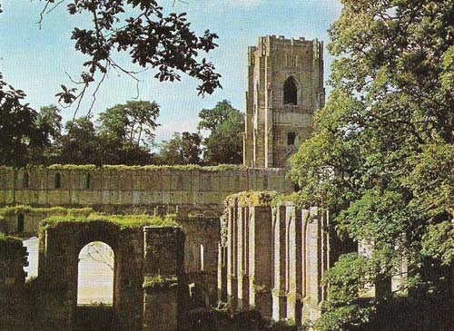 Fountains Abbey was among the finest religious houses destroyed during the dissolution of the monasteries in England (1536-1540).