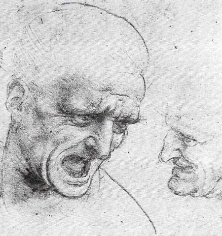 Leonardo’s “Heads of Warriors” (1503-1504) is a detailed study of the expression of the horsemen for the “Battle of Anghiari”, a mural commissioned by the Florentine republic and never completed.