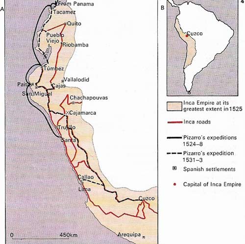 A superb network of roads helped Pizarro to conquer Peru.
