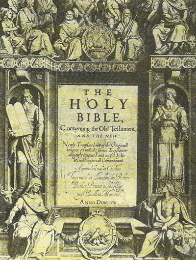 The authorized King James Version of the Bible, based on earlier work by William Tyndale and Miles Coverdale, was produced in 1611.