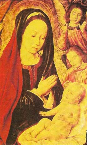 Master of Moulins 'Madonna' (c. 1490) was influenced by the Fleming Hugo van der Goes as much as by Fouquet.