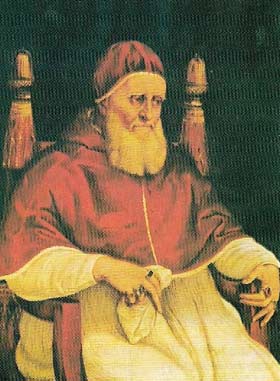 Raphael’s painting of Pope Julius II was executed between 1511 and 1513.