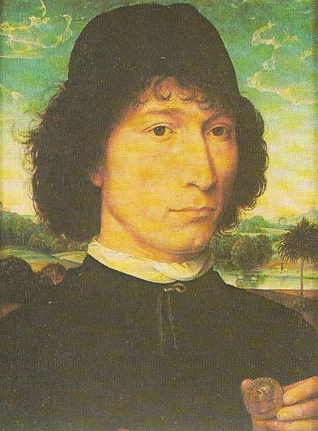Hans Memling (c. 1440-1494), a German pupil of Rogier, was from 1465 the most successful painter on Bruges, where he enjoyed an international clientele. Several of his portraits were of Italians, such as this one – 'Portrait of an Italian' (c. 1480) – and these pictured exerted considerable influence back in Italy.